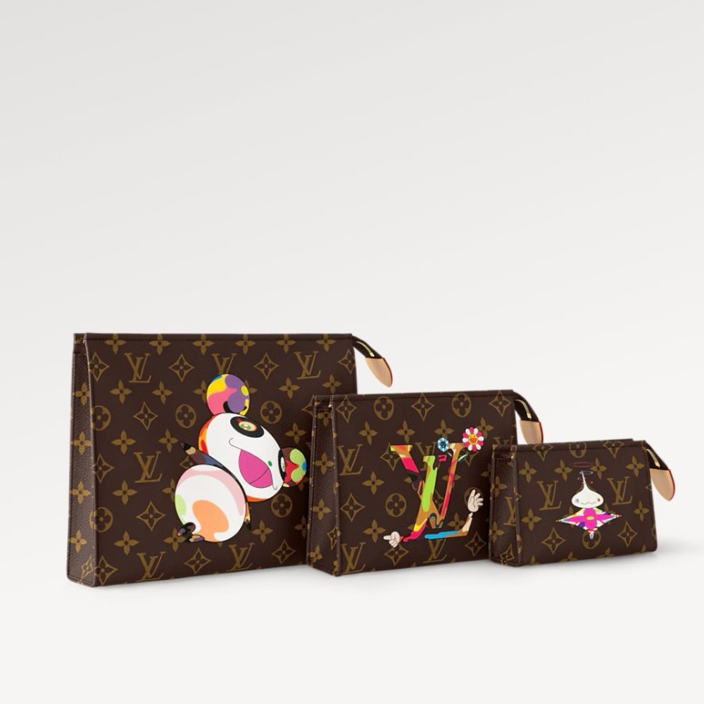 Louis Vuitton 2025 Takashi Murakami 20 Year Anniversary Trio Toiletry Pouch Set